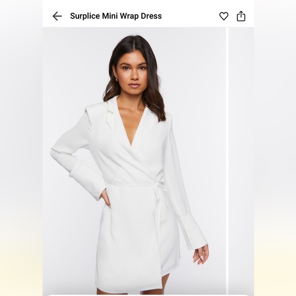 Forever 21 Dresses & Skirts - White Blazer Mini Dress / Bridal Dress / Engagement dress